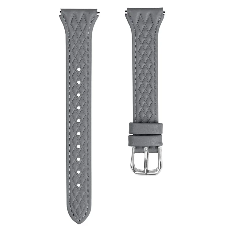 Para Huami Amazfit Youth Edition 20mm Watchband Top-Layer Cow Leather Watch Strap - Cinza