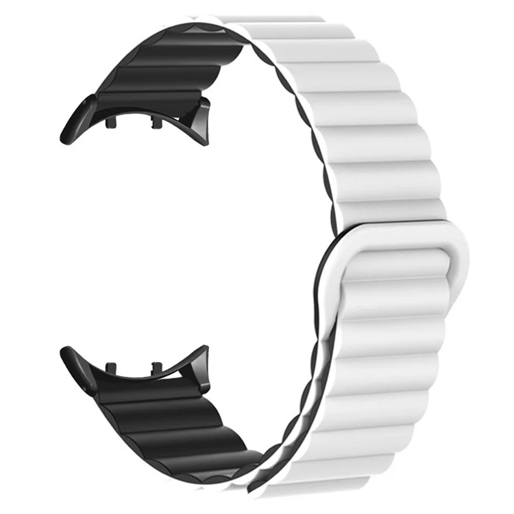 Для vivo Watch 3 Магнитный спортивный петлевой ремешок для часов Силиконовый двухцветный ремешок - Белый + Черный