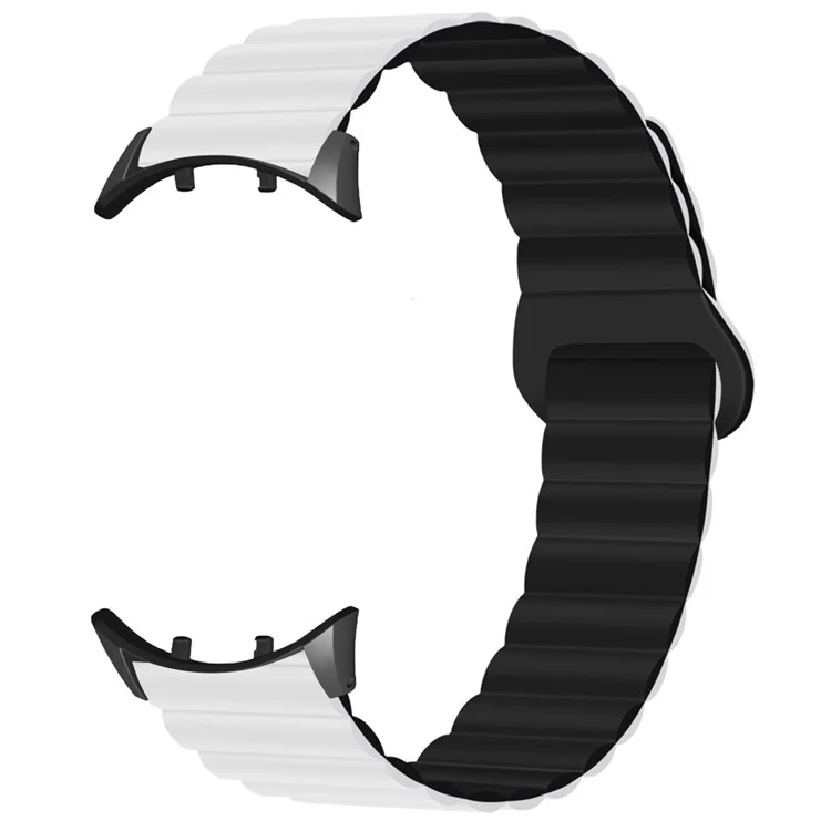 Для vivo Watch 3 Магнитный спортивный петлевой ремешок для часов Силиконовый двухцветный ремешок - Белый + Черный