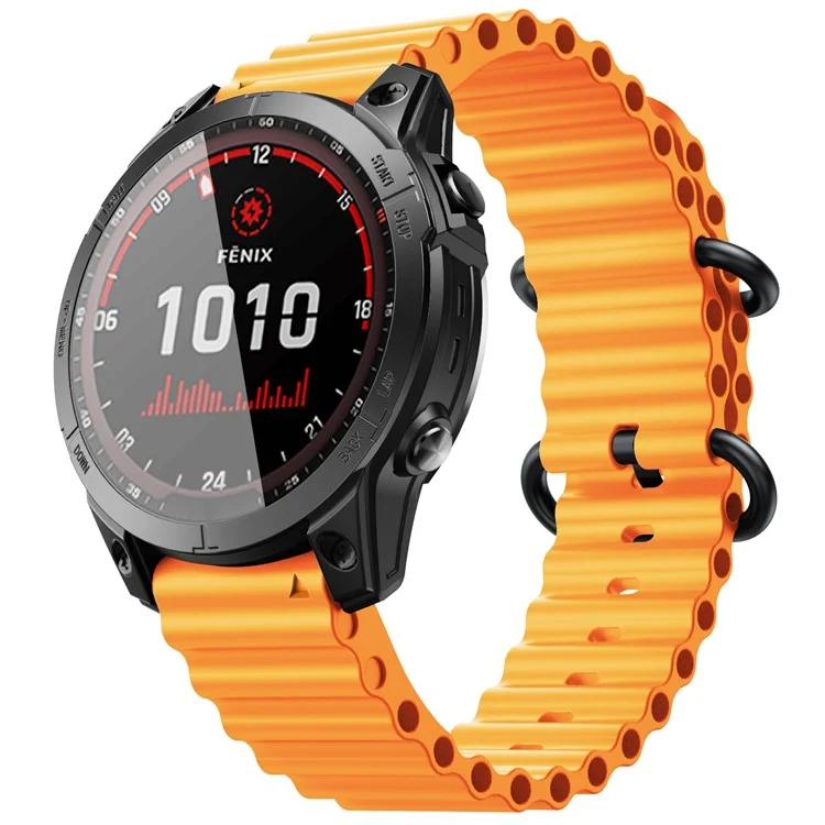 Для Garmin Fenix ​​7 / Fenix ​​7 Pro Watch Bess 22 мм Силиконовая Спортивная Группа - Апельсин