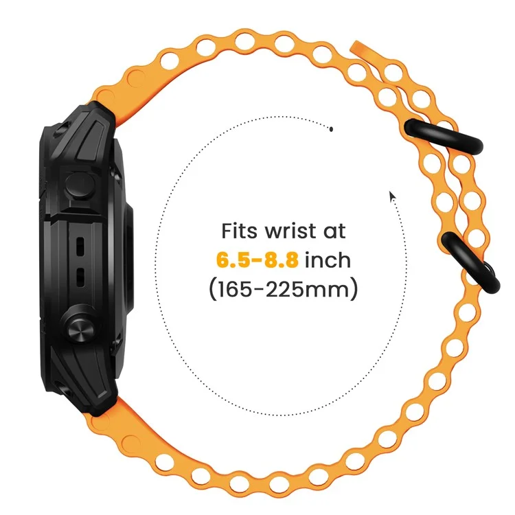 Для Garmin Fenix ​​7 / Fenix ​​7 Pro Watch Bess 22 мм Силиконовая Спортивная Группа - Апельсин