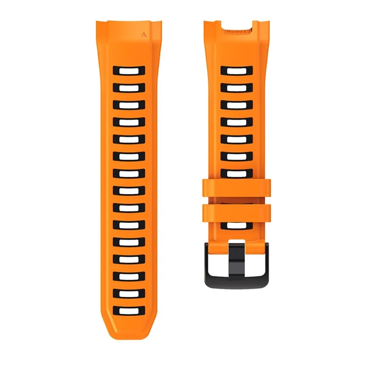 For Garmin Instinct 2X Silicone Watch Straps Dual Color Wrist Band - Orange+Black