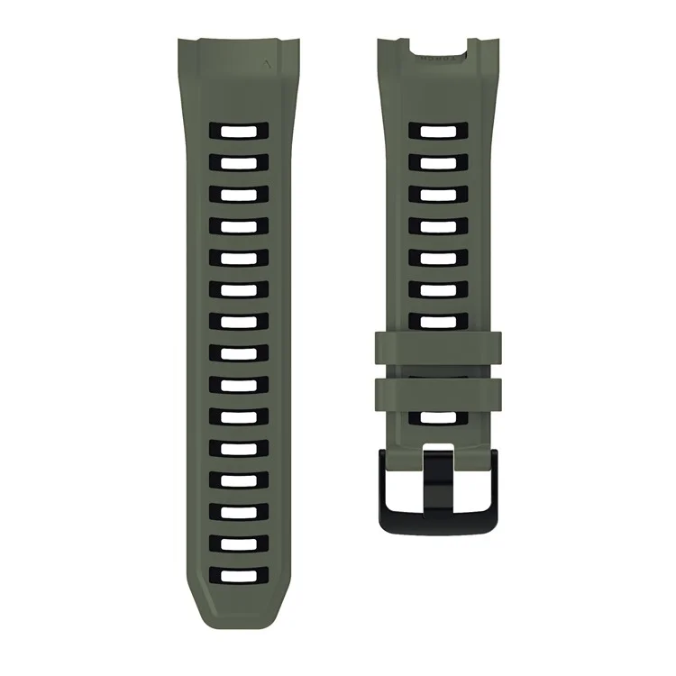 For Garmin Instinct 2X Silicone Watch Straps Dual Color Wrist Band - Army Green+Black