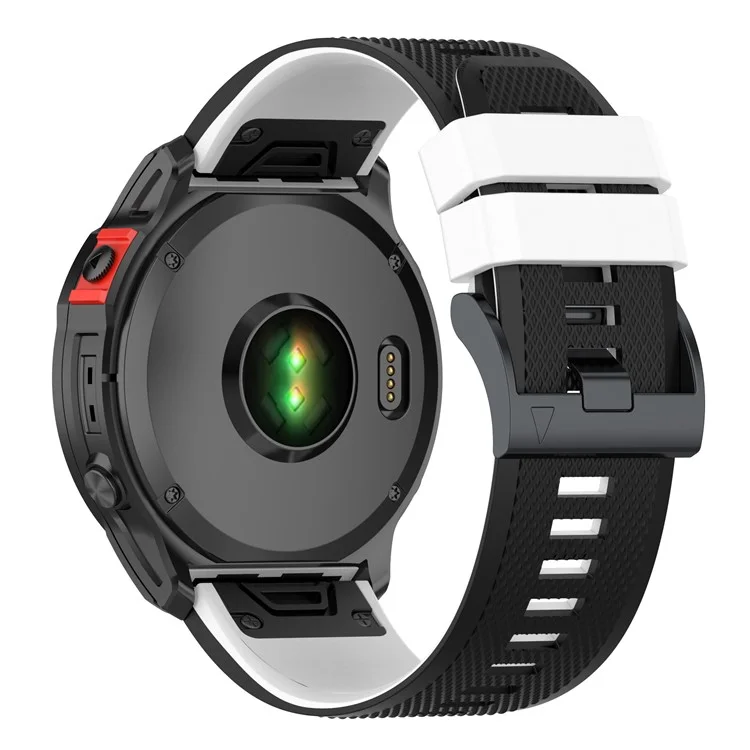 KALEBOL KLB-SSGJ-001 For Garmin Fenix 7 / Fenix 7 Pro Sport Straps 22mm Silicone Watch Band - Black+White
