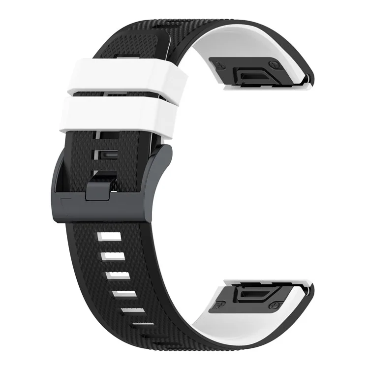 KALEBOL KLB-SSGJ-001 For Garmin Fenix 7 / Fenix 7 Pro Sport Straps 22mm Silicone Watch Band - Black+White
