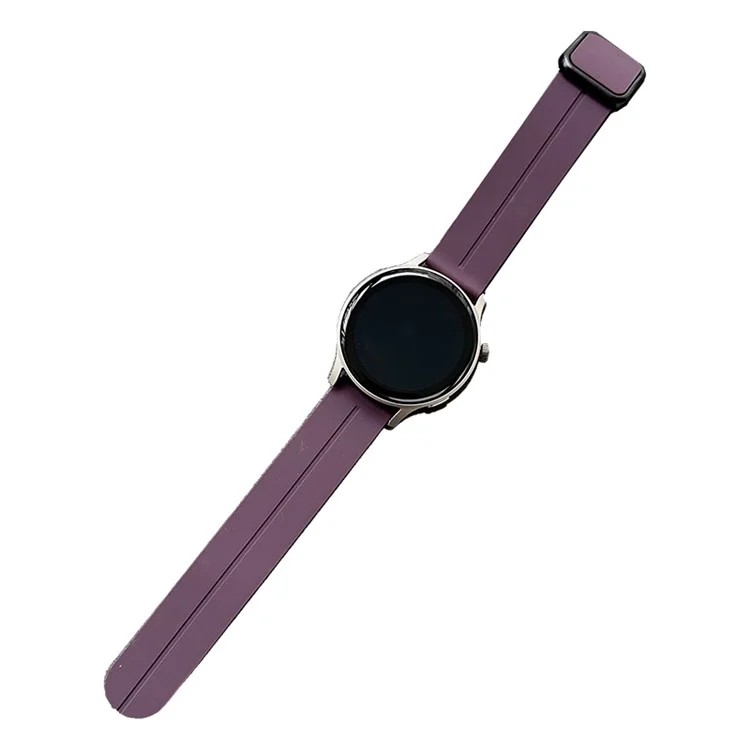 Para Samsung Gear S3 Classic / Garmin Vivoactive 4 Correa magnética de silicona 22 mm - Púrpura oscuro