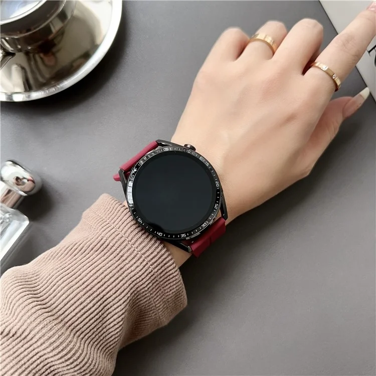 Para Samsung Gear S3 Classic / Garmin Vivoactive 4 Correa magnética de silicona 22 mm - Púrpura oscuro