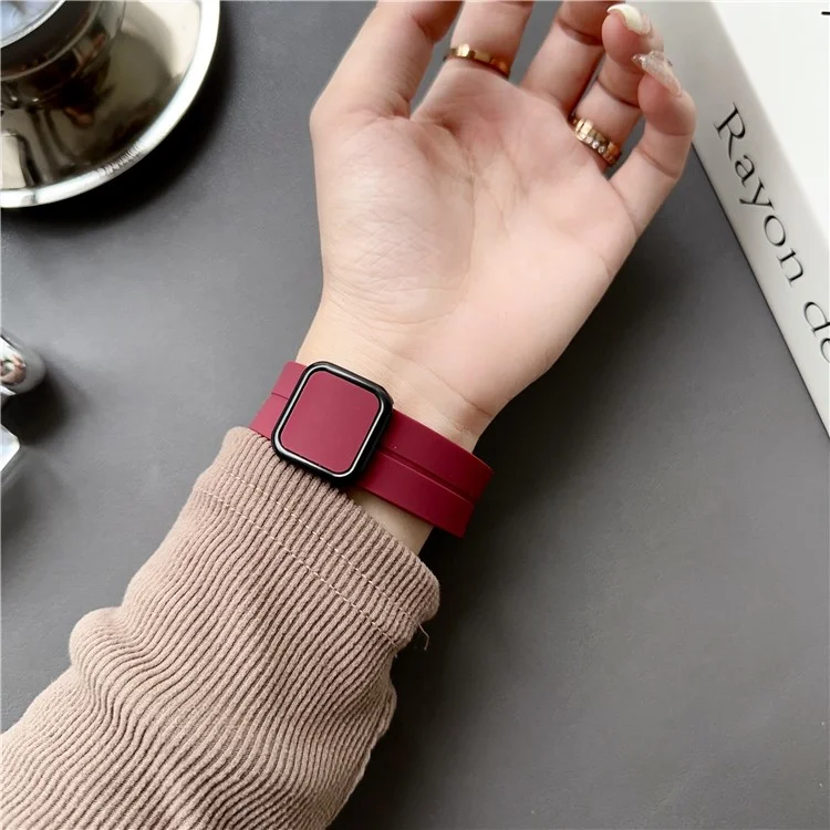 Para Samsung Gear S3 Classic / Garmin Vivoactive 4 Correa magnética de silicona 22 mm - Púrpura oscuro