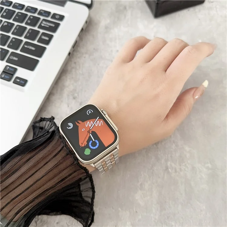 For Apple Watch Series 10 42mm / 9 8 7 41mm / SE (2023) SE (2022) SE 6 5 4 40mm / 3 2 1 38mm Stainless Steel Band - Gold