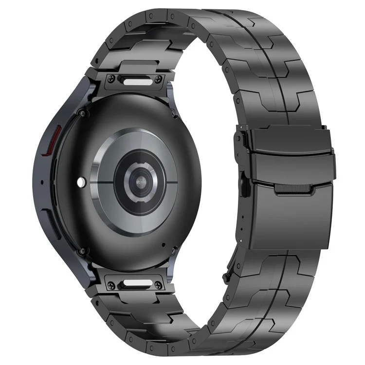 Pour Samsung Galaxy Watch6 40mm 44mm / Watch6 Classic 43mm 47mm Bracelet en acier inoxydable pour montre avec connecteur - Noir