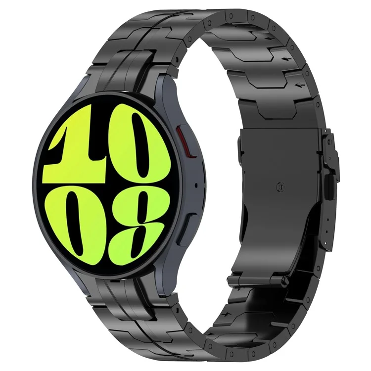 Pour Samsung Galaxy Watch6 40mm 44mm / Watch6 Classic 43mm 47mm Bracelet en acier inoxydable pour montre avec connecteur - Noir