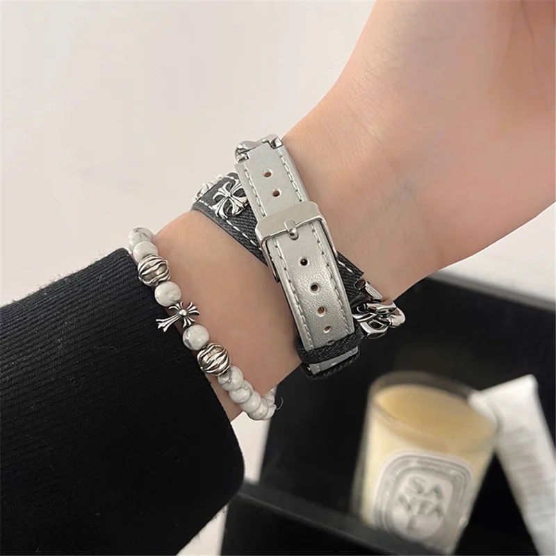 For Apple Watch Series 10 42mm / 9 8 7 41mm / SE (2023) SE (2022) SE 6 5 4 40mm / 3 2 1 38mm Leather Watch Band Bracelet