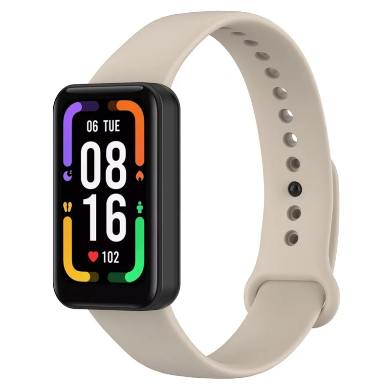 For Xiaomi Redmi Smart Band Pro Solid Color Wrist Band Replacement Silicone Watch Strap - Ivory White