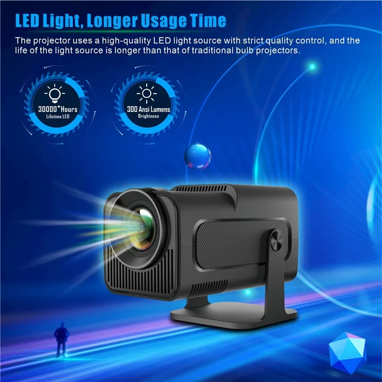 HY320 Android 11 Projector 1080P 300ANSI Dual Band WiFi6 BT5.0 Portable Projector Support 4K - AU Plug