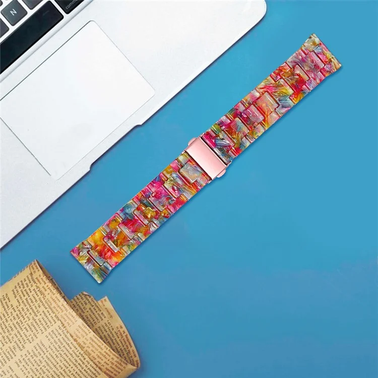 Para Donerton P36 / P22 / P32 Substitua a Pulseira do Relógio à Prova d'água Resin Watch Strap - Rainbow Candy