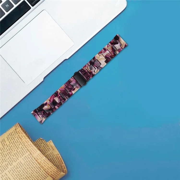 For Donerton P36 / P22 / P32 Resin Watch Band Waterproof Smart Watch Strap - Glitter Purple