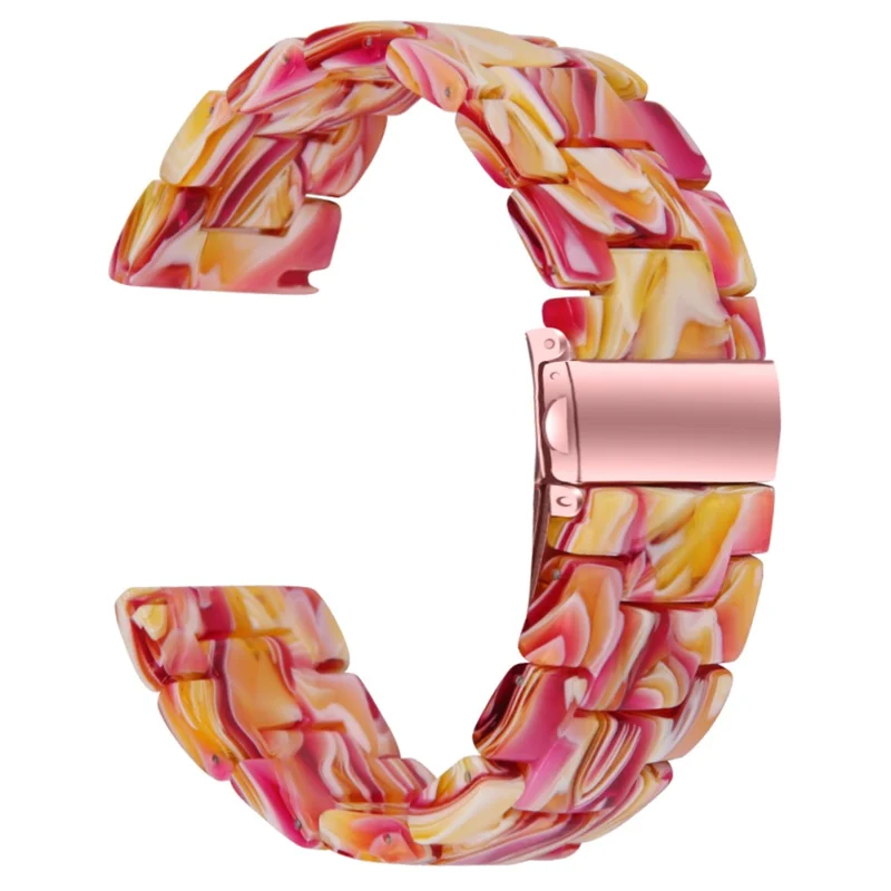 For FITVII HM08 Resin Watch Band Waterproof Replacement Watch Strap - Tortoiseshell Color - Red