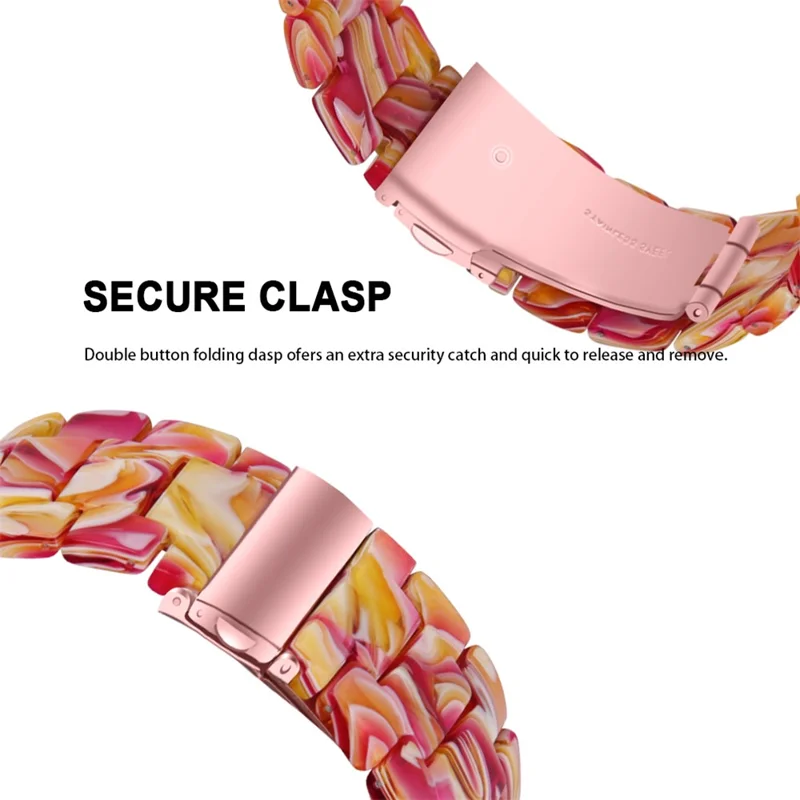 For FITVII HM08 Resin Watch Band Waterproof Replacement Watch Strap - Tortoiseshell Color - Red