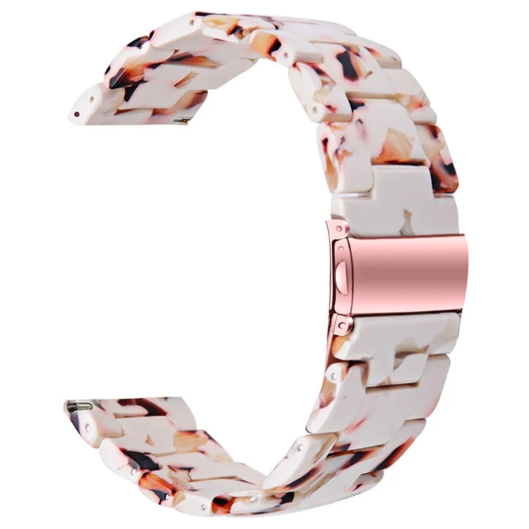 For FITVII HM08 Resin Watch Band Waterproof Replacement Watch Strap - Tortoiseshell Color - Nougat