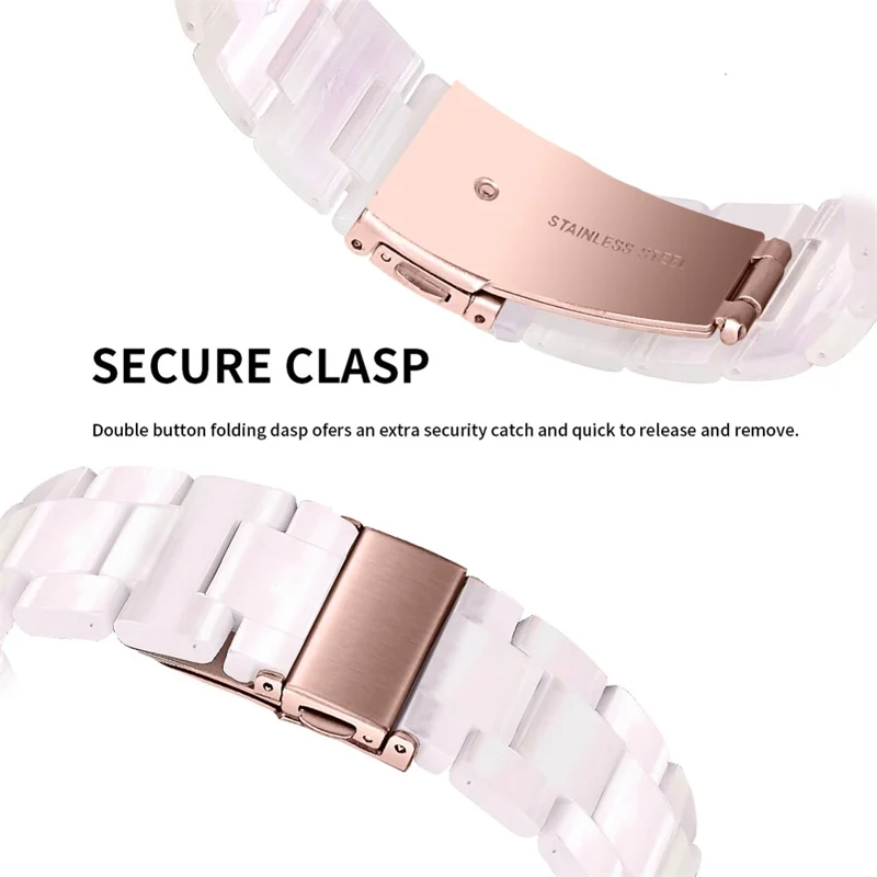 For FITVII HM08 Waterproof Watch Strap Replacement Resin Watch Band - Light Pink