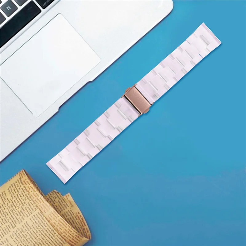 For FITVII HM08 Waterproof Watch Strap Replacement Resin Watch Band - Light Pink