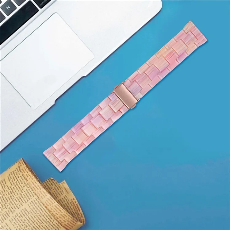 Para el reemplazo de la correa del reloj FITVII HM08 Waterproof - Cinta de reloj de resina de seda rosa