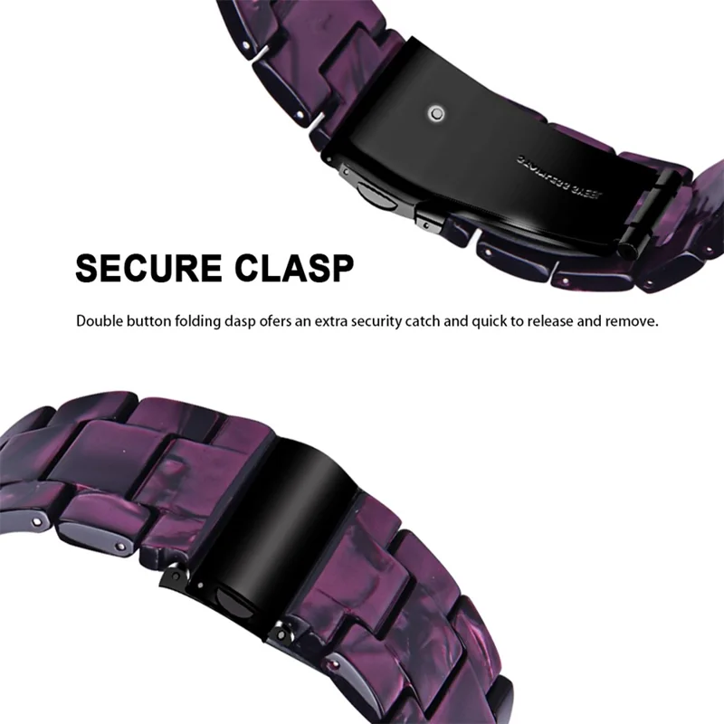For FITVII HM08 Waterproof Watch Strap Replacement Resin Watch Band - Purple