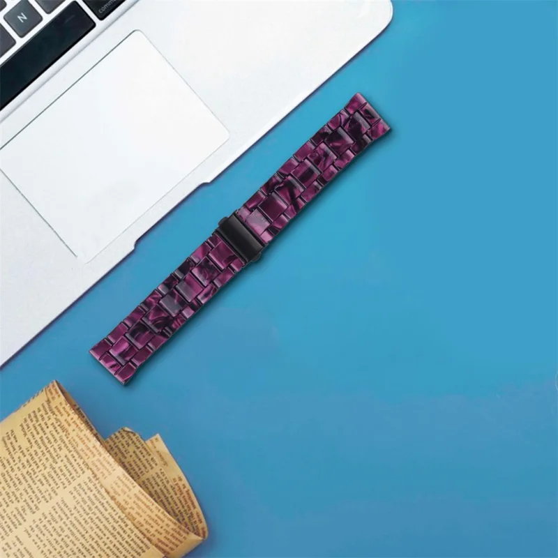 For FITVII HM08 Waterproof Watch Strap Replacement Resin Watch Band - Purple