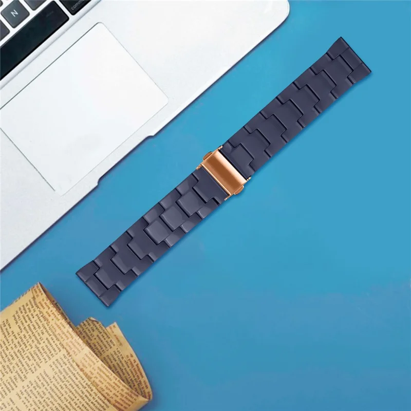 Waterproof Strap for AGPTEK LW31 Replacement Resin Watch Band - Midnight Blue