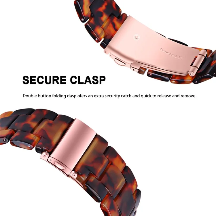 Pour Popglory 1.4" P22 / 1.85" P66 Smart Watch Remplacement Bracelet Résistant à l'eau Résine Sports Watch Band - Couleur Écaille de tortue