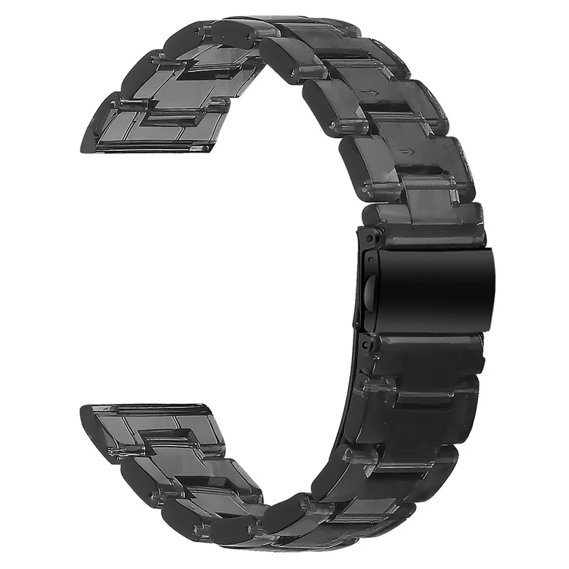 Waterproof Resin Strap for KALINCO P22 Replacement Sports Watch Band - Clear Black