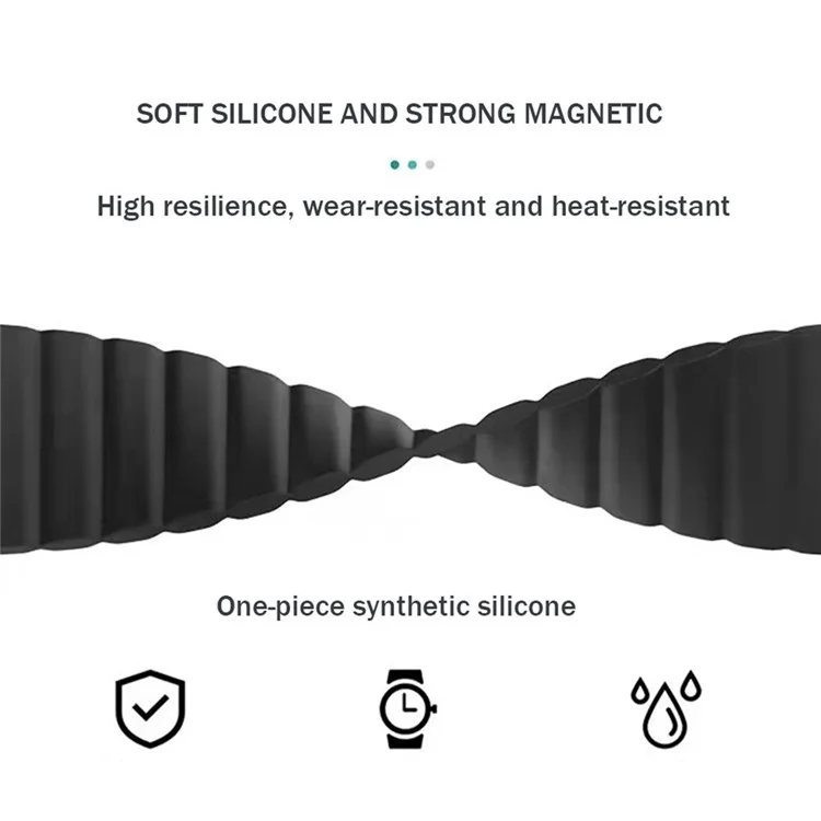 Cinturino sportivo magnetico da 20 mm in silicone a due colori di ricambio - Nero+Arancione