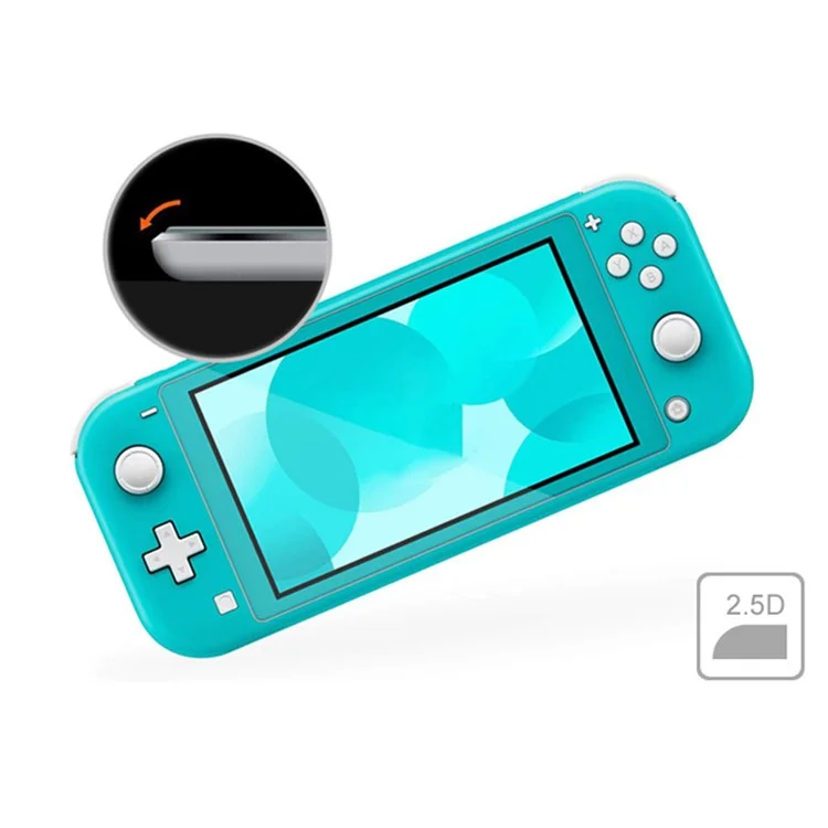 KJH NS-044 Bildschirmschutz für Nintendo Switch Lite 2.5D Arc Edge Gehärtetes Glasfilm