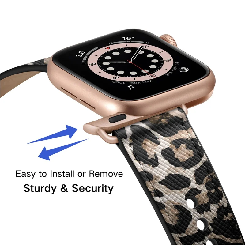 For Apple Watch Series 10 42mm / 9 8 7 41mm / SE (2023) SE (2022) SE 6 5 4 40mm / 3 2 1 38mm Wrist Strap - Leopard