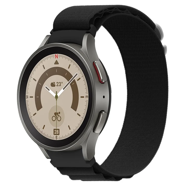 KALEBOL KLB-GSNL-001 For Samsung Galaxy Watch6 / Watch6 Classic / Watch 5 Nylon Watch Strap Adjustable Band - Black