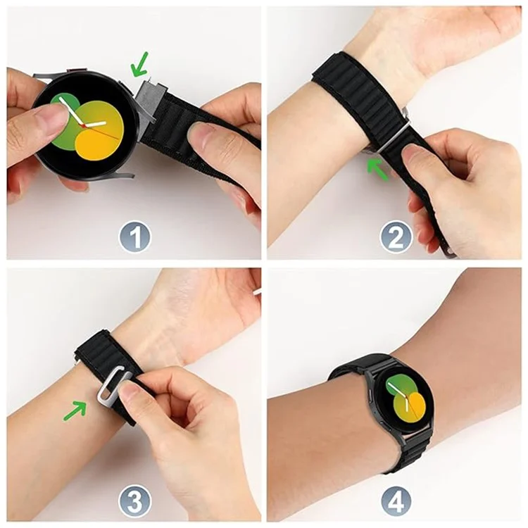KALEBOL KLB-GSNL-001 For Samsung Galaxy Watch6 / Watch6 Classic Nylon Watch Band 20mm Wrist Strap - Moss Green