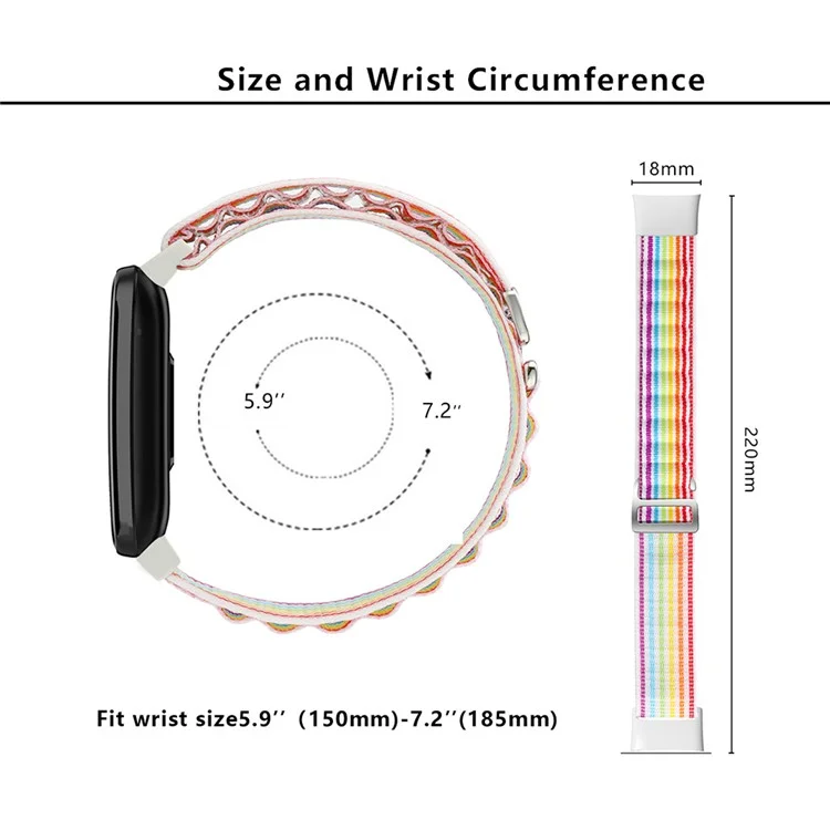 KALEBOL KLB-GSNL-001 para Xiaomi Mi Band 7 Pro Pulseira de Nylon Macia Substituição - Multicolorida