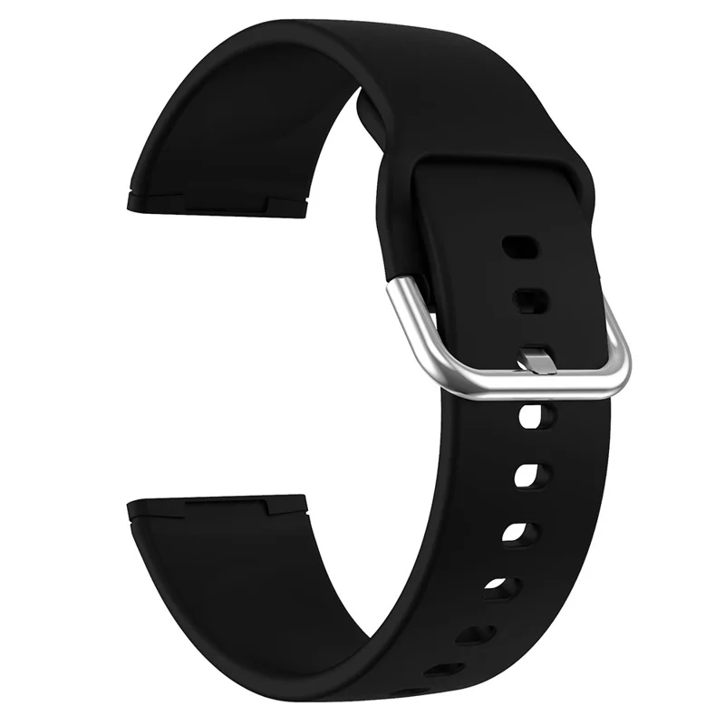 KALEBOL KLB-SXKGJ-001 for Fitbit Versa 3 / 4 / Sense / Sense 2 Silicone Watch Bands Soft Strap Replacement - Black