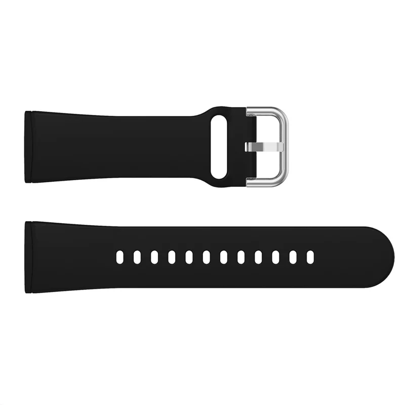 KALEBOL KLB-SXKGJ-001 for Fitbit Versa 3 / 4 / Sense / Sense 2 Silicone Watch Bands Soft Strap Replacement - Black