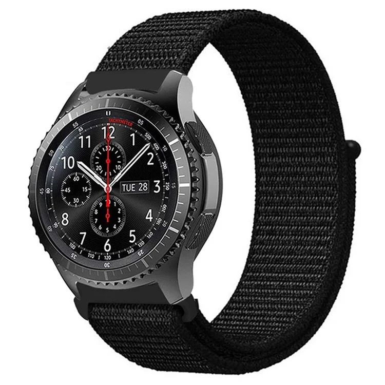 KALEBOL KLB-NLHH-001 Pour Samsung Galaxy Watch3 45 mm / Huawei Watch GT4 46 mm Bracelet de montre 22 mm Sangle de poignet en nylon - Noir