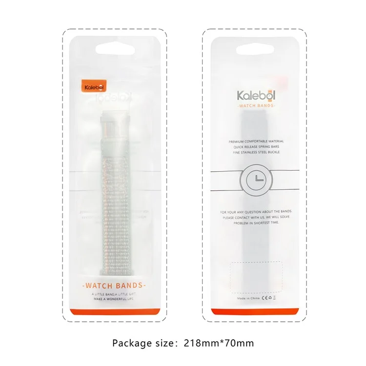 KALEBOL KLB-NLHH-002 For Samsung Galaxy Watch3 45mm / Huawei Watch GT4 46mm Nylon Band 22mm Watch Strap - Dark Green+Orange