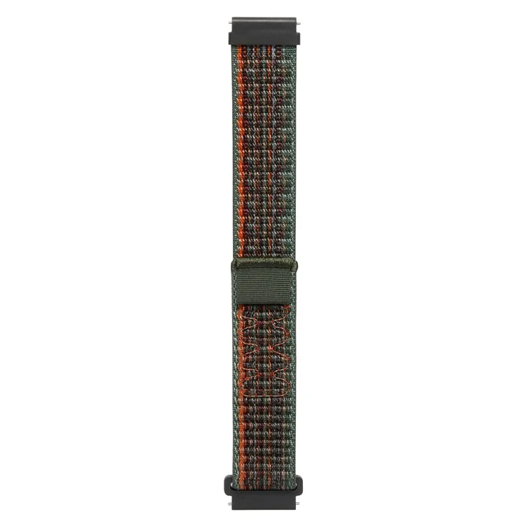 KALEBOL KLB-NLHH-002 Para Samsung Galaxy Watch6 / Watch6 Classic Correa de Reloj Nylon Loop de 20 mm - Verde Oscuro+Naranja