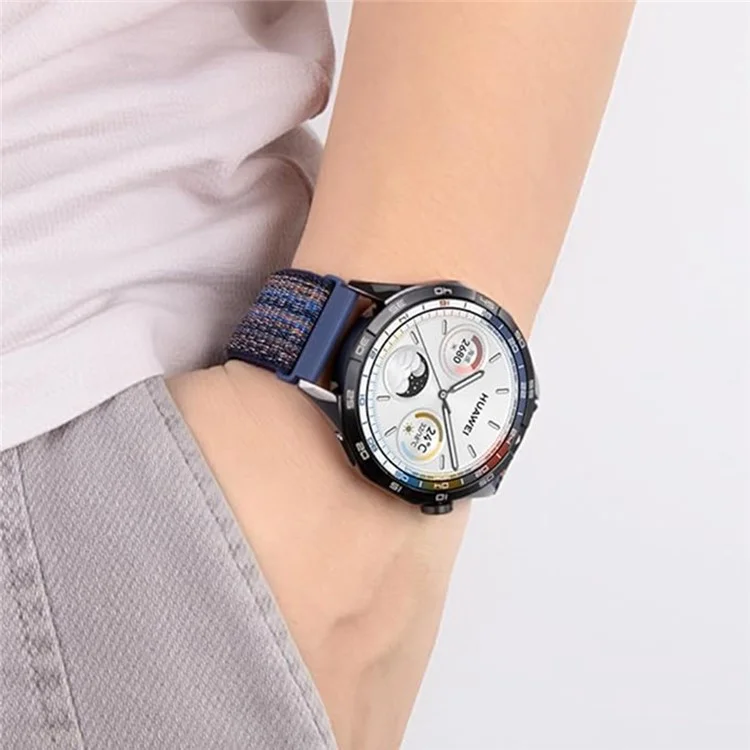 KALEBOL KLB-NLHH-002 Para Samsung Galaxy Watch6 / Watch6 Classic Correa de Reloj Nylon Loop de 20 mm - Verde Oscuro+Naranja