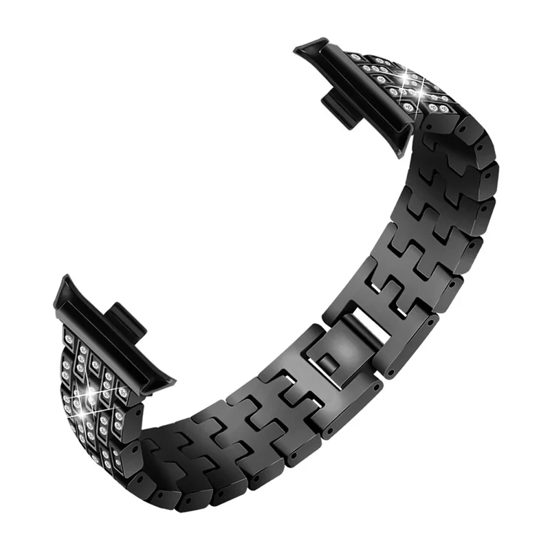 For Xiaomi Redmi Watch 4 Metal Women Watch Band 5 Rows Rhinestone Replacement Strap - Black