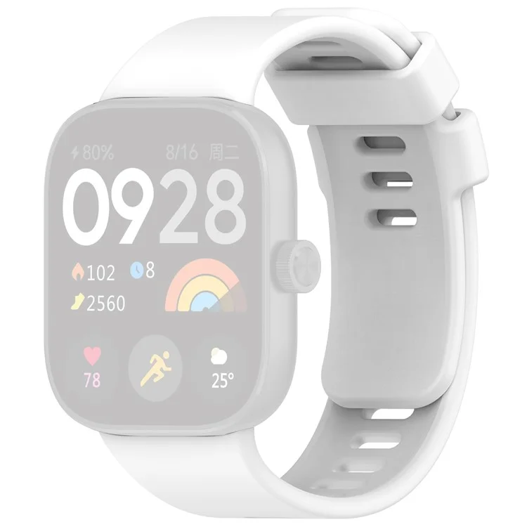 Для Xiaomi Redmi Watch 4 Силиконовый ремешок для часов Регулируемый ремешок на запястье - Белый
