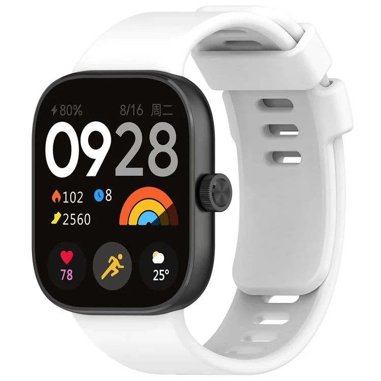 Для Xiaomi Redmi Watch 4 Силиконовый ремешок для часов Регулируемый ремешок на запястье - Белый