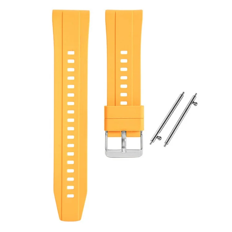 Para Huawei Watch GT 4 41mm / Garmin Venu 3S 18mm Pulseira de Relógio Silicone Banda de Substituição - Amarelo Escuro