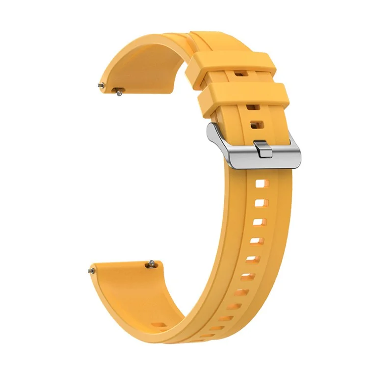 Para Huawei Watch GT 4 41mm / Garmin Venu 3S 18mm Pulseira de Relógio Silicone Banda de Substituição - Amarelo Escuro