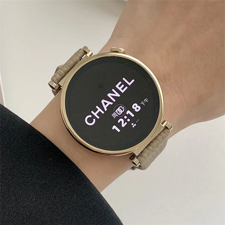 Para Huawei Watch GT 4 41mm / Garmin Venu 3S / Venu 2S 18mm Pulseira de Substituição Textura de Lichia Banda - Caqui