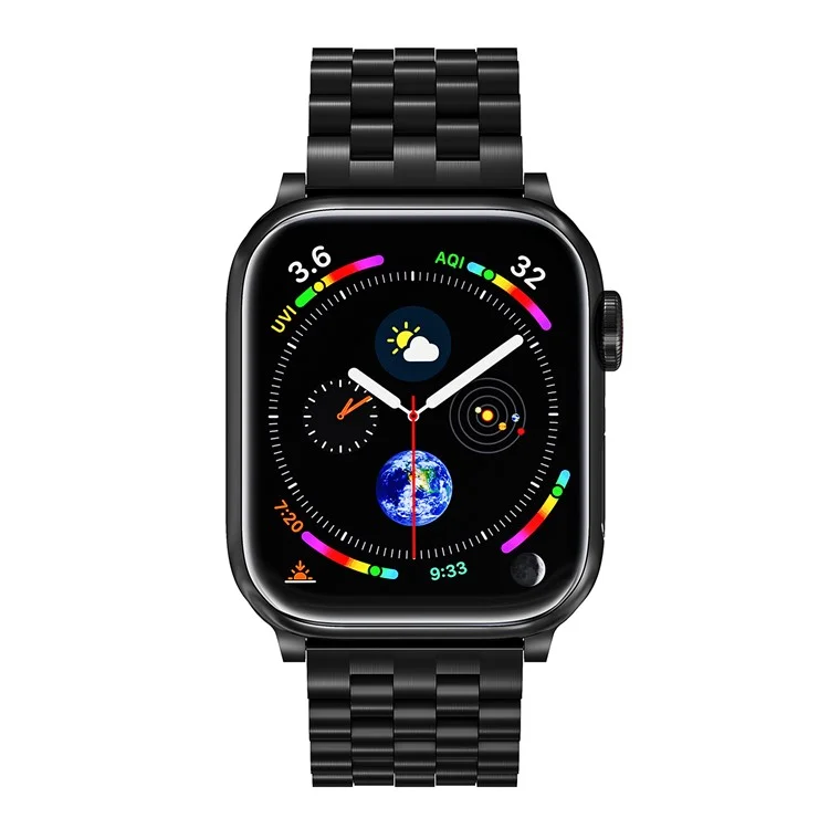 Для Apple Watch Series 10 42 мм / 9 8 7 41 мм / SE (2023) SE (2022) SE 6 5 4 40 мм / 3 2 1 38 мм Металлический ремешок для часов - Черный